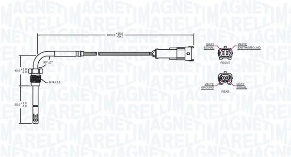 Датчик температуры отработанных газов Magneti marelli 172000231010