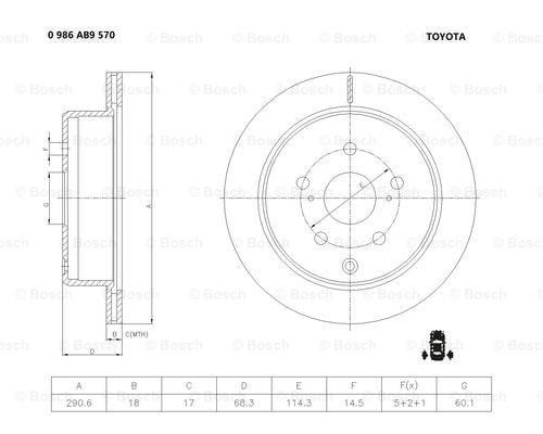Bosch 0 986 AB9 570 Диск гальмівний 0986AB9570: Купити в Україні - Добра ціна на EXIST.UA!