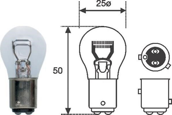 Лампа накаливания P21/4W 12V 21/4W Magneti marelli 008529100000