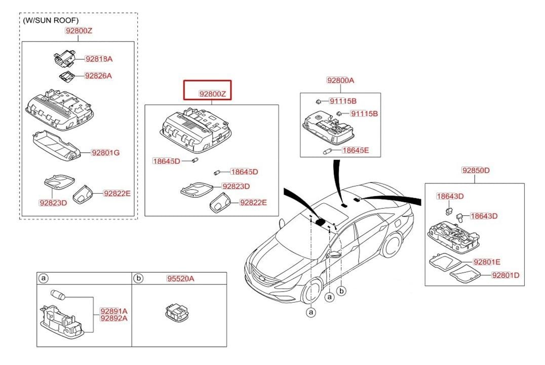 928003S002TX Hyundai/Kia Лампа внутреннего освещения