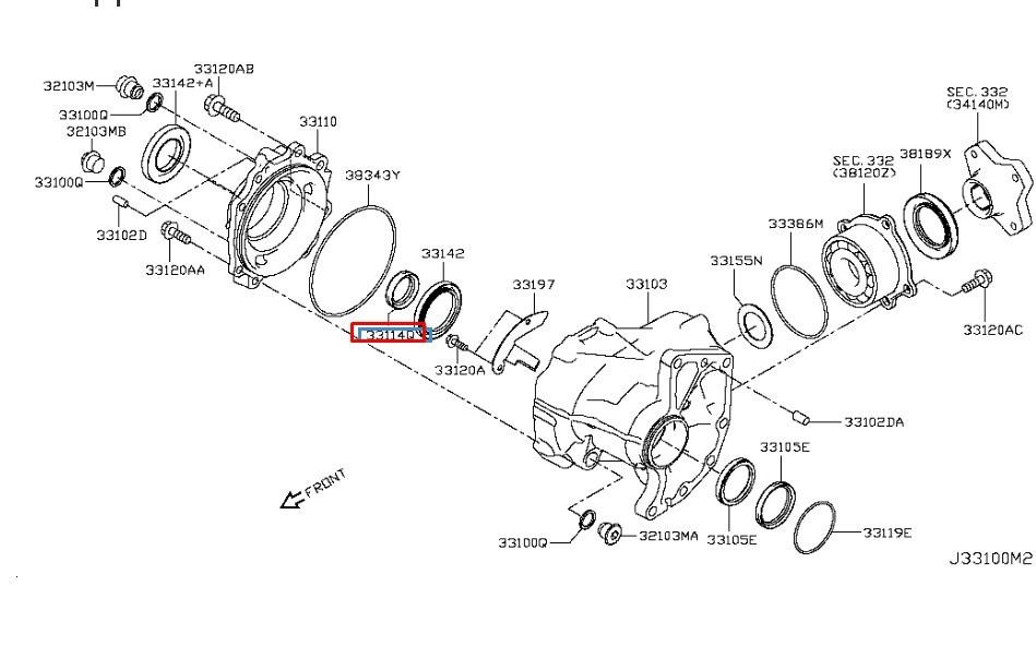 331144BA0A Nissan Сальник раздаточной коробки