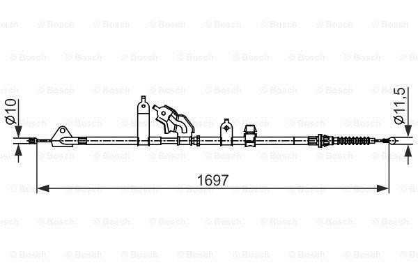 Трос гальма стоянки, лівий Bosch 1 987 482 565