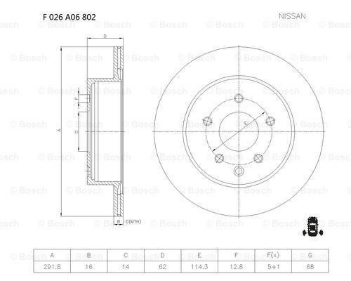 Bosch F 026 A06 802 Диск гальмівний F026A06802: Купити в Україні - Добра ціна на EXIST.UA!