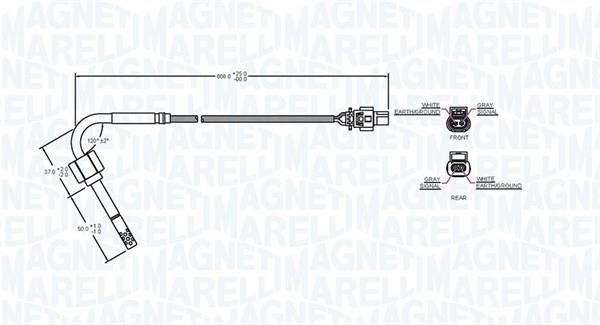 Датчик температуры отработанных газов Magneti marelli 172000119010
