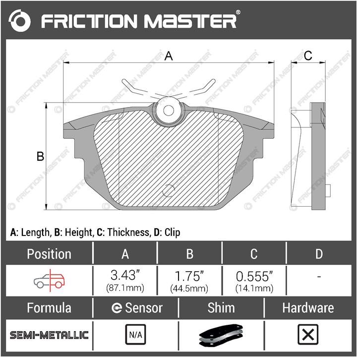 Гальмівні колодки Friction Master Black, комплект Friction Master MKD1478
