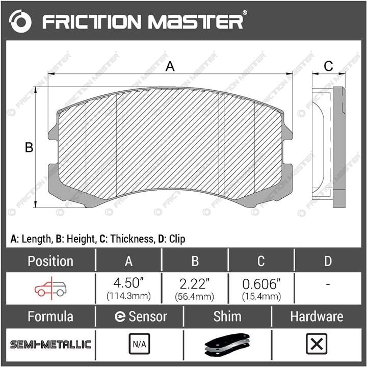 MKD904 Friction Master Тормозные колодки дисковые Friction Master Black, комплект