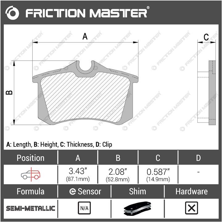Гальмівні колодки Friction Master Black, комплект Friction Master MKD340