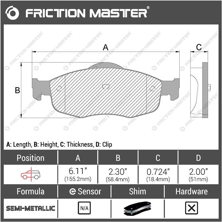 Гальмівні колодки Friction Master Black, комплект Friction Master MKD648