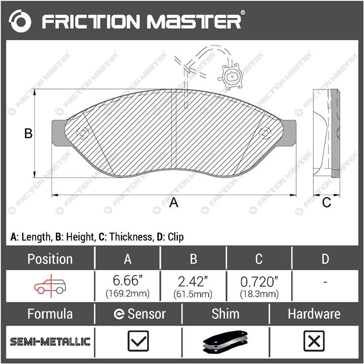 Гальмівні колодки Friction Master Black, комплект Friction Master MKD1489