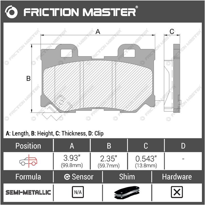 Гальмівні колодки Friction Master Black, комплект Friction Master MKD1347