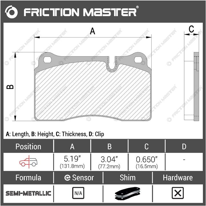 MKD1263 Friction Master Гальмівні колодки Friction Master Black, комплект