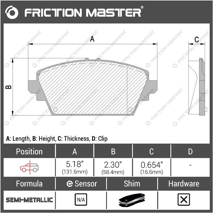 Гальмівні колодки Friction Master Black, комплект Friction Master MKD2012