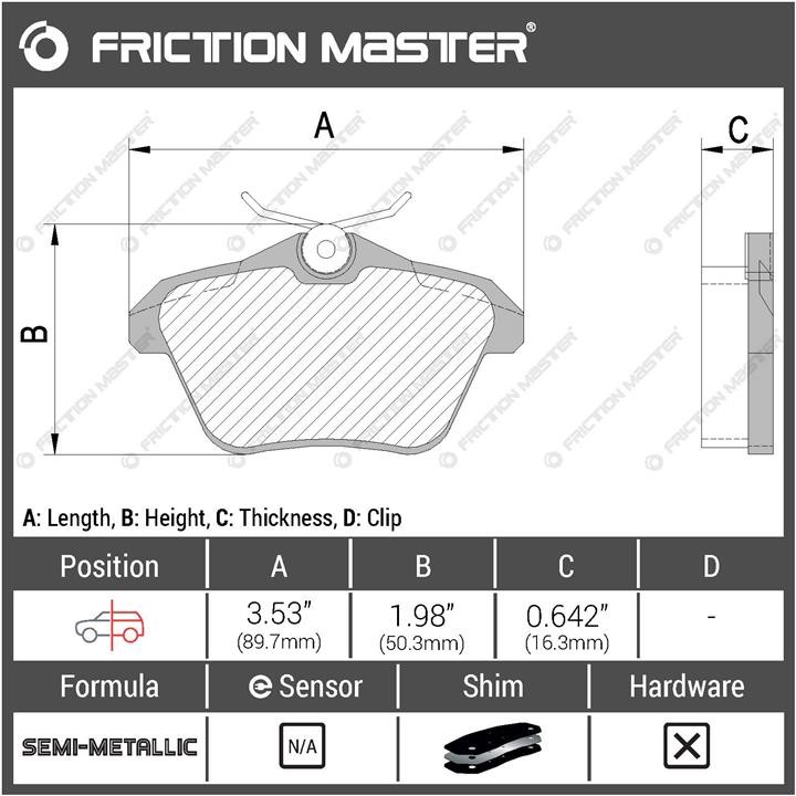 MKD1477 Friction Master Тормозные колодки дисковые Friction Master Black, комплект