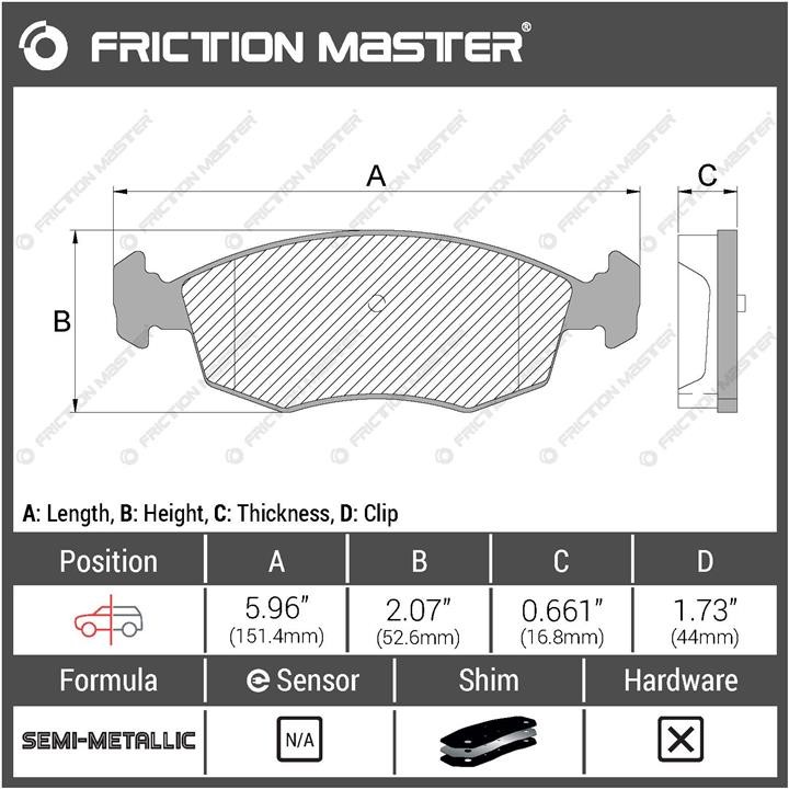 MKD1538 Friction Master Тормозные колодки дисковые Friction Master Black, комплект