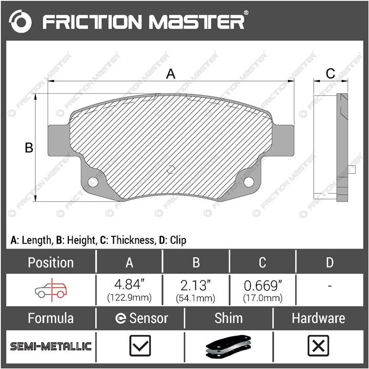 Гальмівні колодки Friction Master Black, комплект Friction Master MKD1502