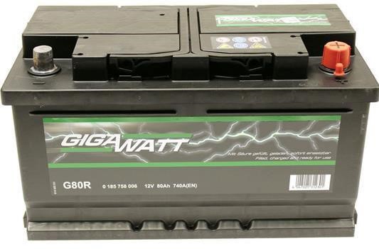 Акумулятор Gigawatt 12В 80Ач 740А(EN) R+ Gigawatt 0 185 758 006