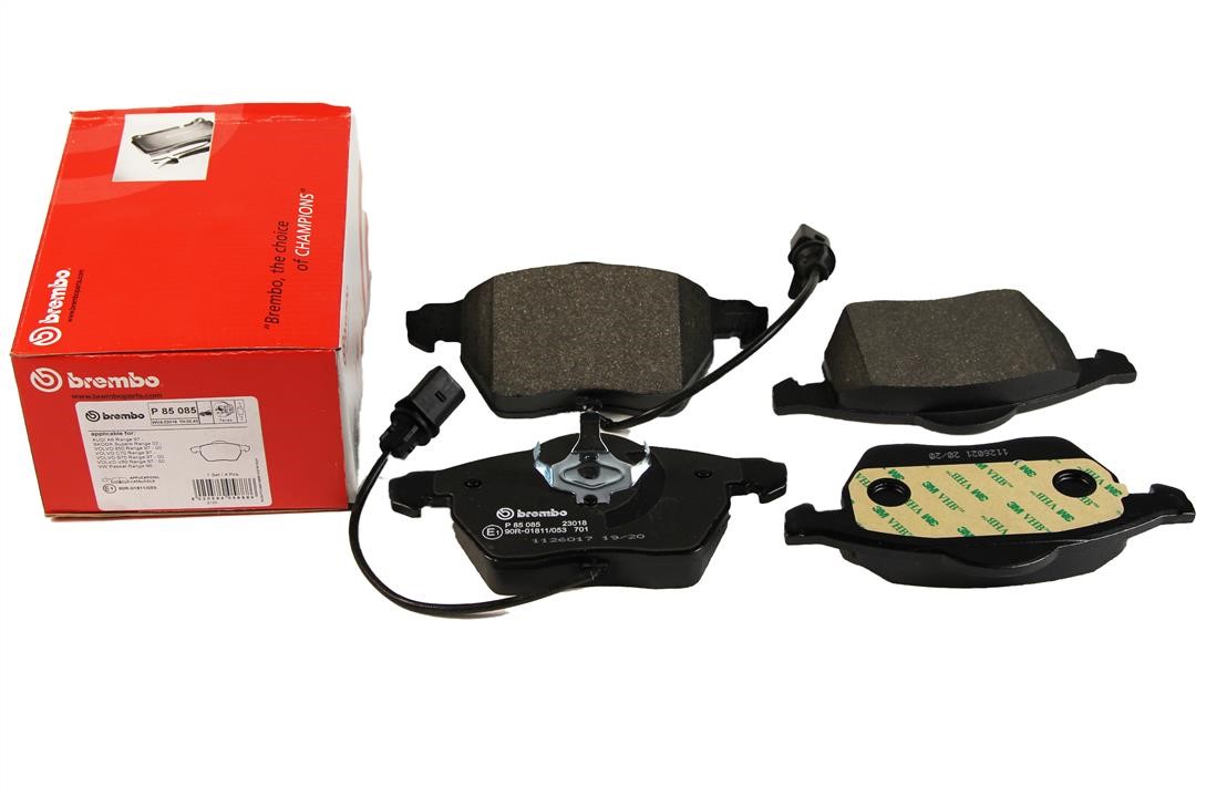 Тормозные колодки дисковые передние, комплект Brembo P 85 085