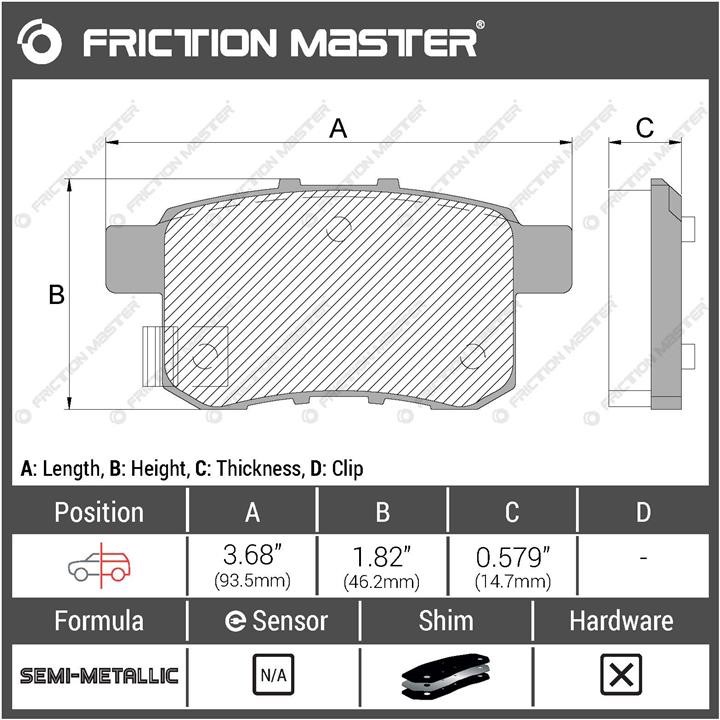 Гальмівні колодки Friction Master Black, комплект Friction Master MKD1336