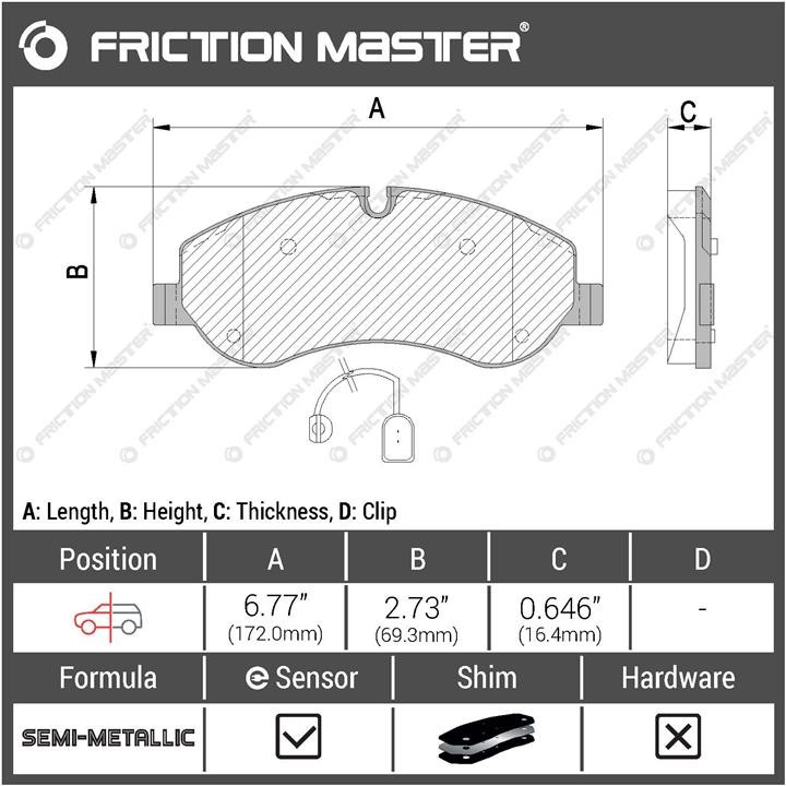 MKD1787 Friction Master Тормозные колодки дисковые Friction Master Black, комплект