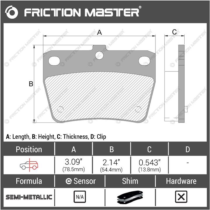 Гальмівні колодки Friction Master Black, комплект Friction Master MKD1051