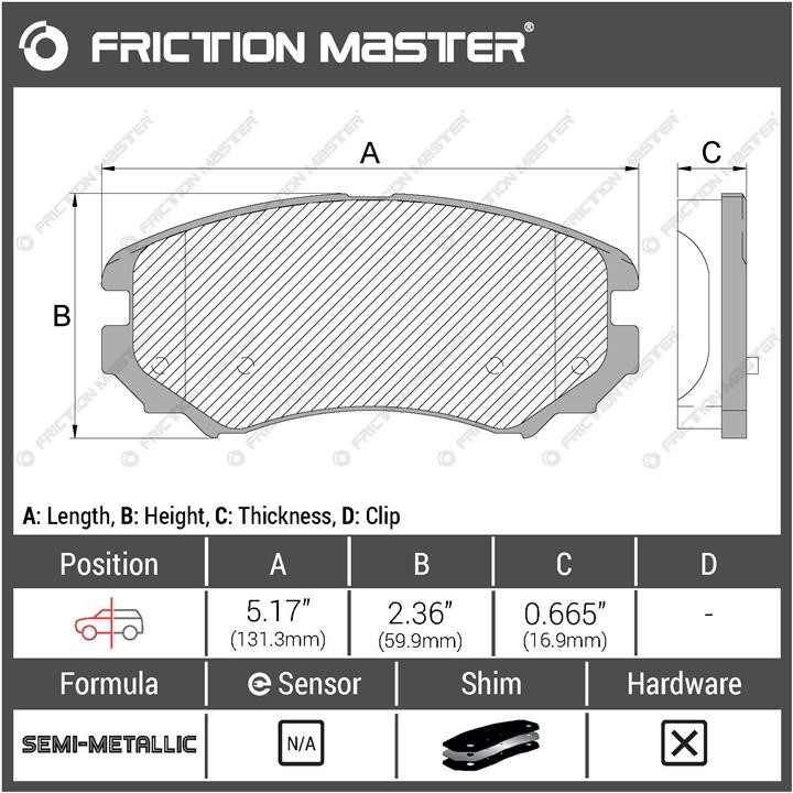 Гальмівні колодки Friction Master Black, комплект Friction Master MKD924
