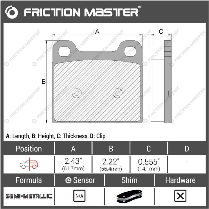 Гальмівні колодки Friction Master Black, комплект Friction Master MKD31