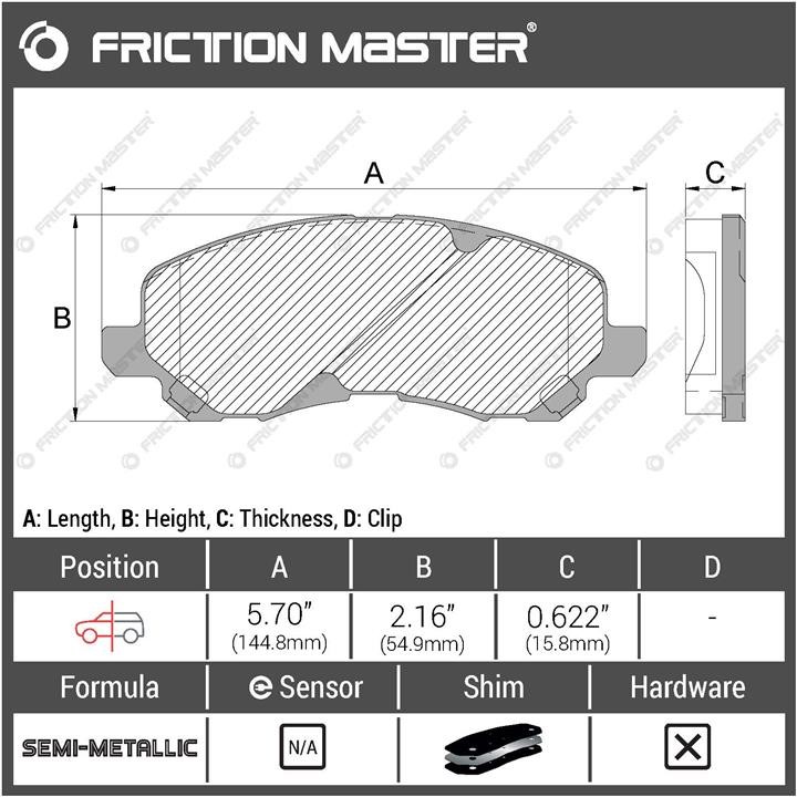 Гальмівні колодки Friction Master Black, комплект Friction Master MKD866