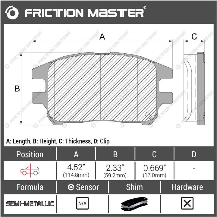 MKD930 Friction Master Тормозные колодки дисковые Friction Master Black, комплект
