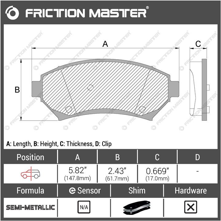 Гальмівні колодки Friction Master Black, комплект Friction Master MKD699