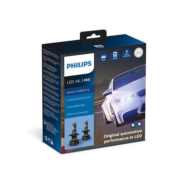 Philips 11342U90CWX2 Лампи світлодіодні комплект Philips Ultinon Pro9000 + 250% H4 13,2V 18W 5800K (2 шт.) 11342U90CWX2: Купити в Україні - Добра ціна на EXIST.UA!