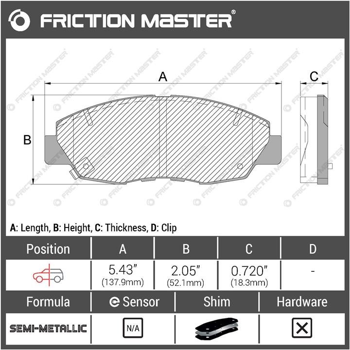 Гальмівні колодки Friction Master Black, комплект Friction Master MKD465