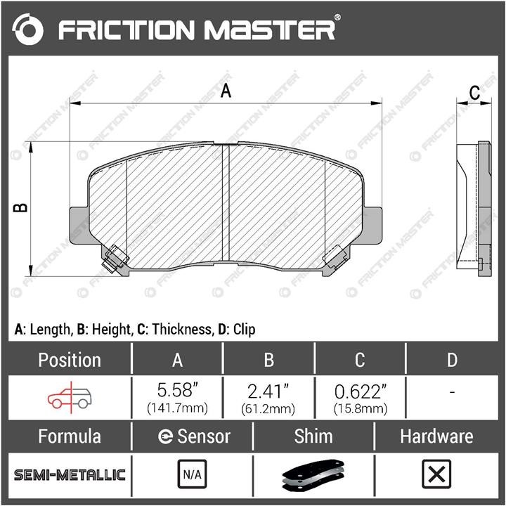 Гальмівні колодки Friction Master Black, комплект Friction Master MKD1623
