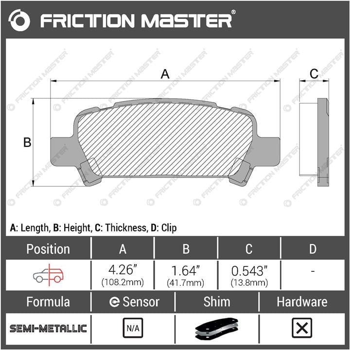 Тормозные колодки дисковые Friction Master Black, комплект Friction Master MKD770