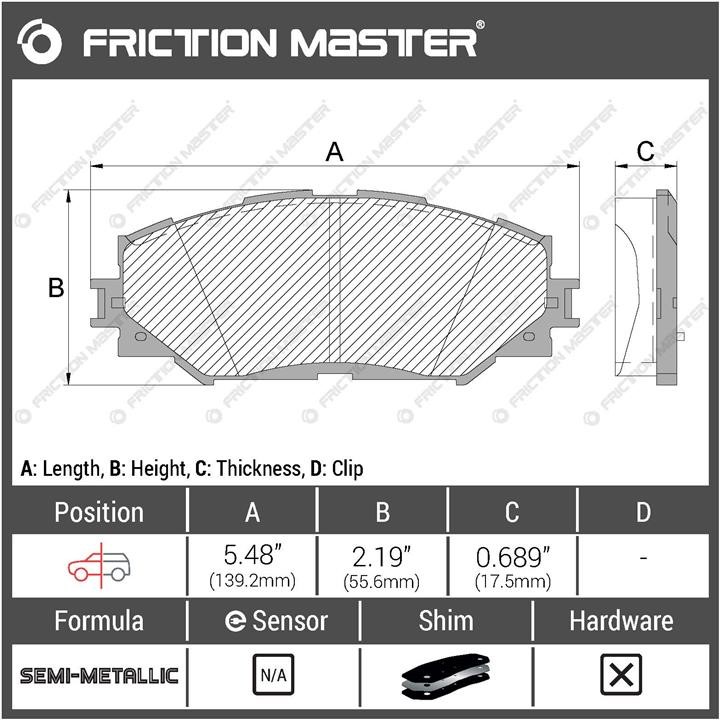 Гальмівні колодки Friction Master Black, комплект Friction Master MKD1210
