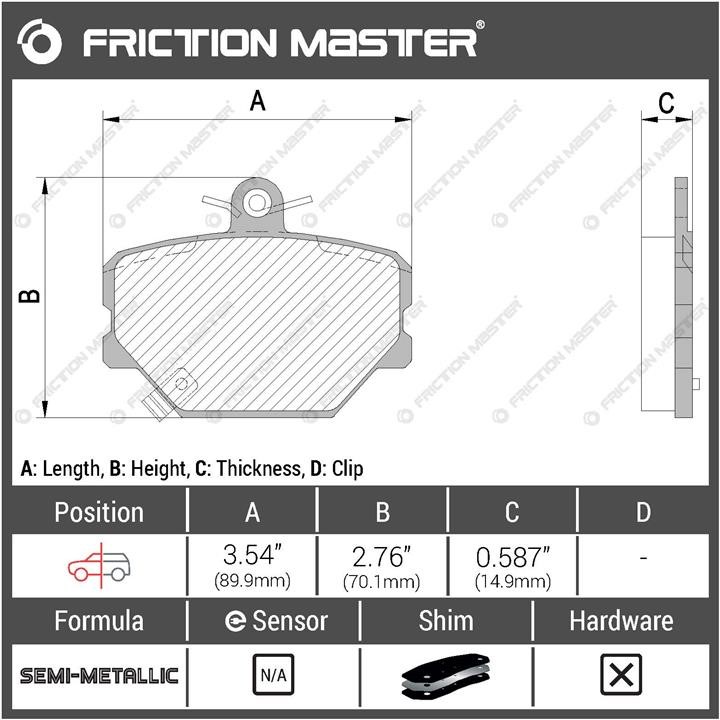 Гальмівні колодки Friction Master Black, комплект Friction Master MKD1252