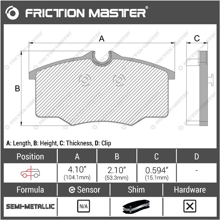 Гальмівні колодки Friction Master Black, комплект Friction Master MKD1173