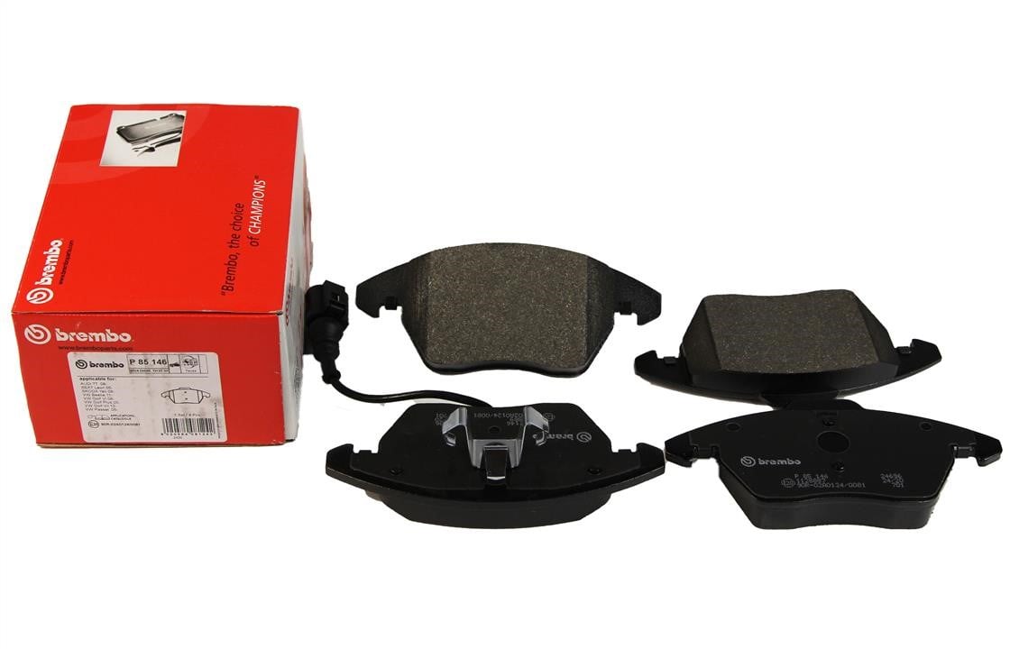 Тормозные колодки дисковые, комплект Brembo P 85 146