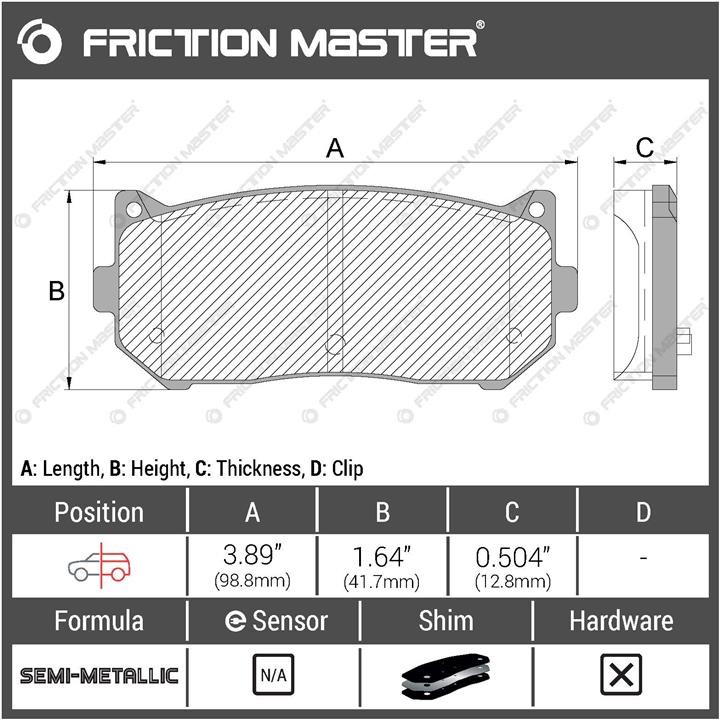 Гальмівні колодки Friction Master Black, комплект Friction Master MKD775