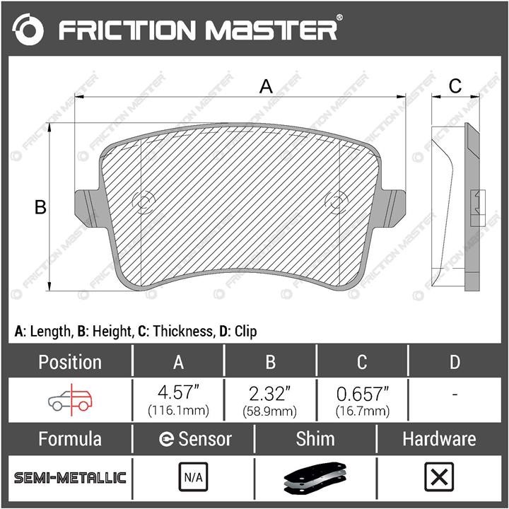 Гальмівні колодки Friction Master Black, комплект Friction Master MKD1386