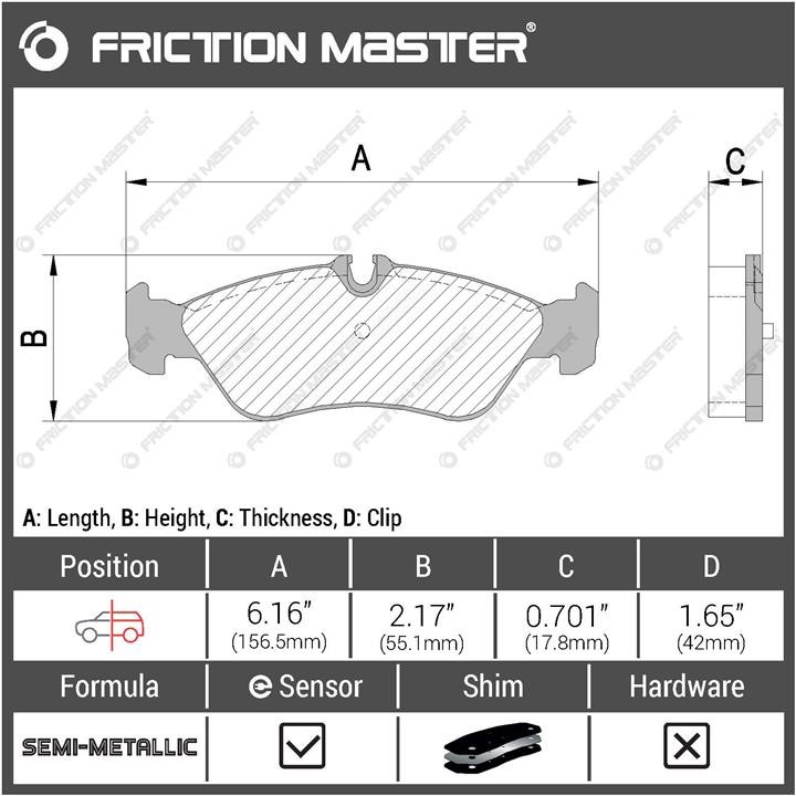 Friction Master MKD1229 Тормозные колодки дисковые Friction Master Black, комплект MKD1229: Отличная цена - Купить в Украине на EXIST.UA! MKD1229 Friction Master Тормозные колодки дисковые Friction Master Black, комплект