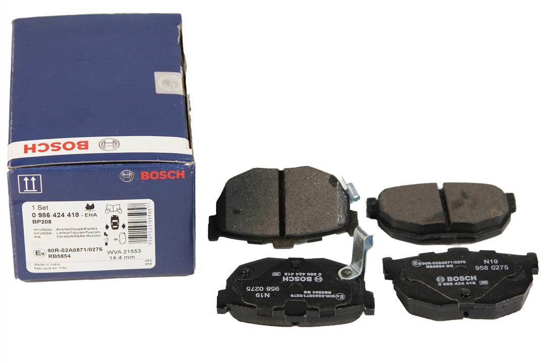 Гальмівні колодки, комплект Bosch 0 986 424 418