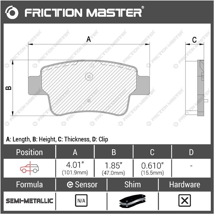 Гальмівні колодки Friction Master Black, комплект Friction Master MKD2071