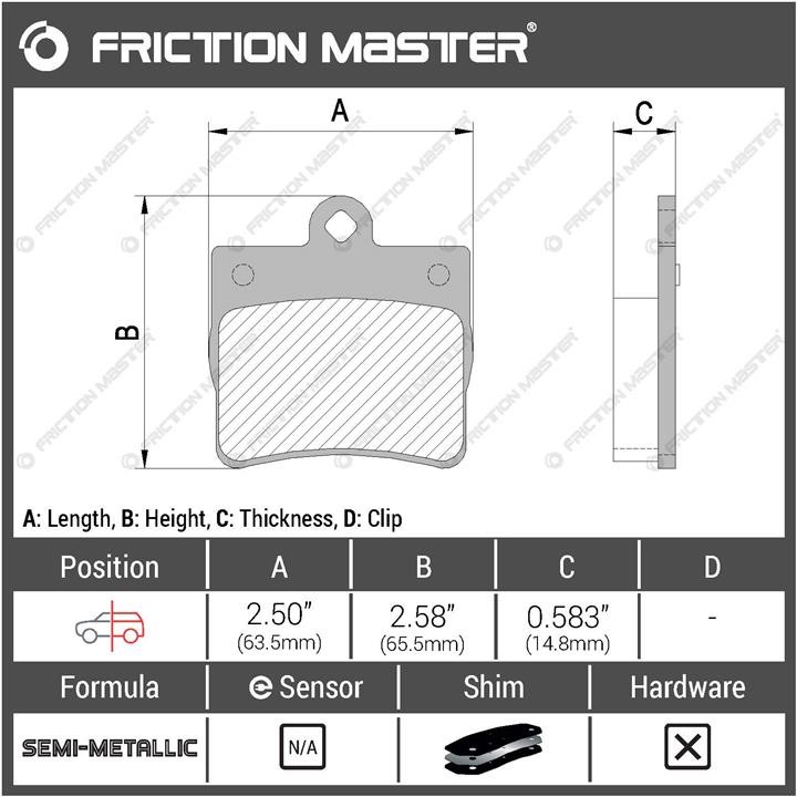 MKD739 Friction Master Тормозные колодки дисковые Friction Master Black, комплект