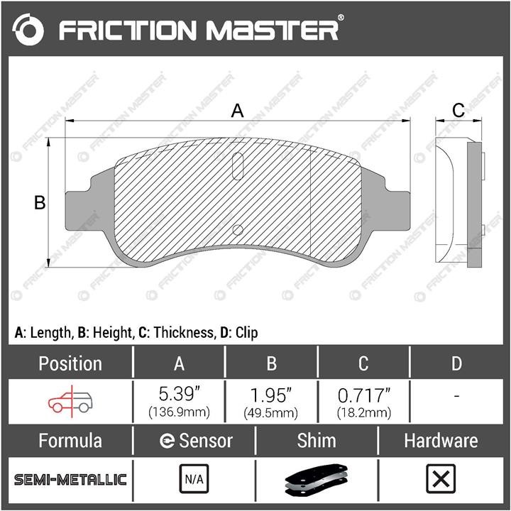 Гальмівні колодки Friction Master Black, комплект Friction Master MKD1213