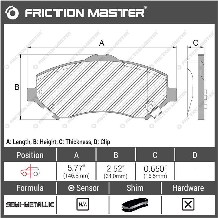 Гальмівні колодки Friction Master Black, комплект Friction Master MKD1327