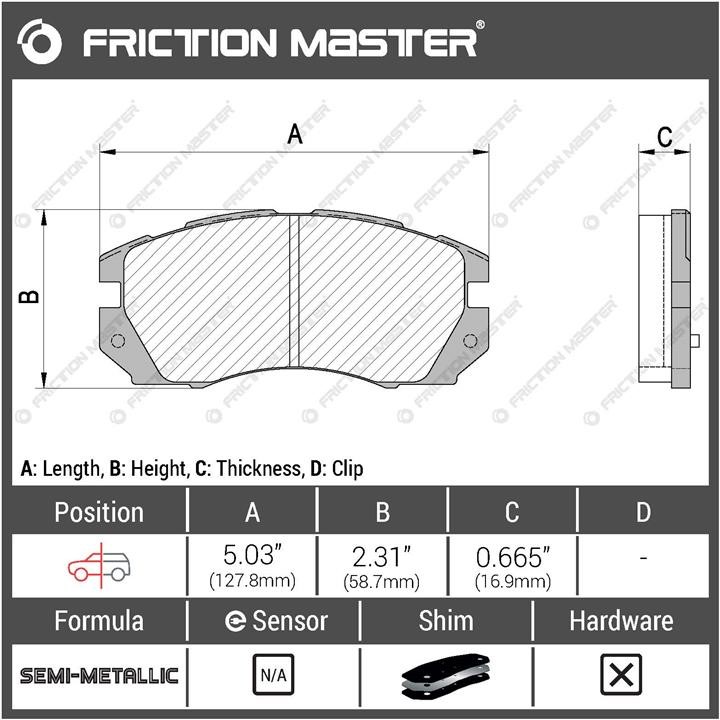 MKD563 Friction Master Тормозные колодки дисковые Friction Master Black, комплект