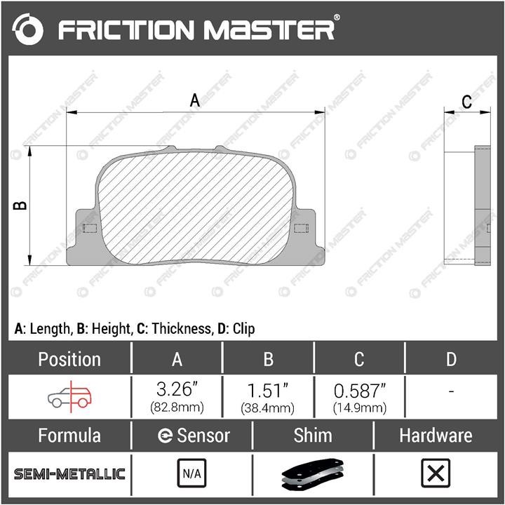 Гальмівні колодки Friction Master Black, комплект Friction Master MKD835