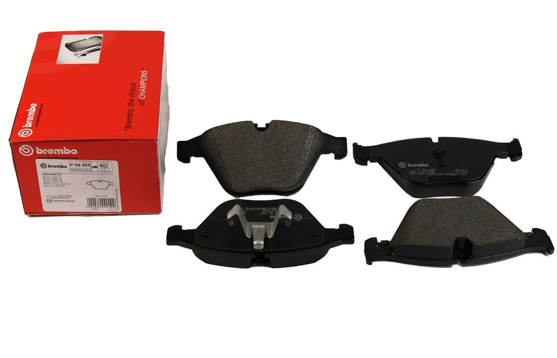 Тормозные колодки дисковые, комплект Brembo P 06 055