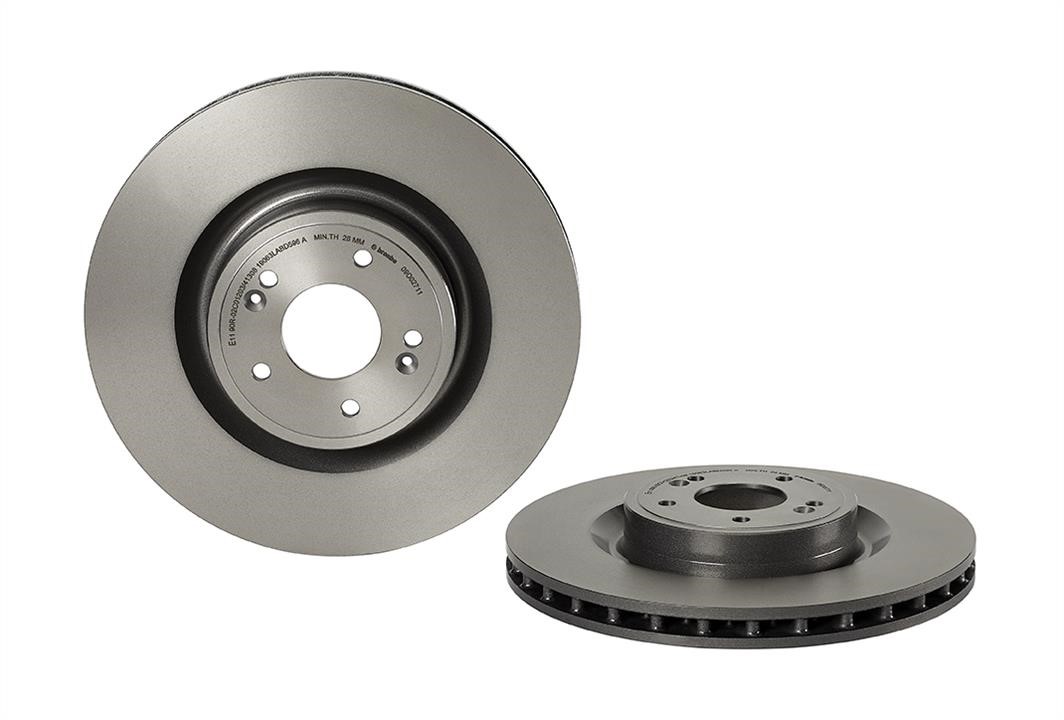 Тормозной диск вентилируемый, 1 шт. Brembo 09.D027.11