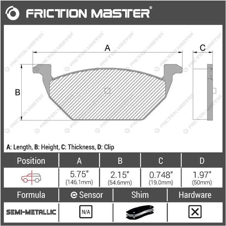 Friction Master MKD768 Гальмівні колодки Friction Master Black, комплект MKD768: Купити в Україні - Добра ціна на EXIST.UA!